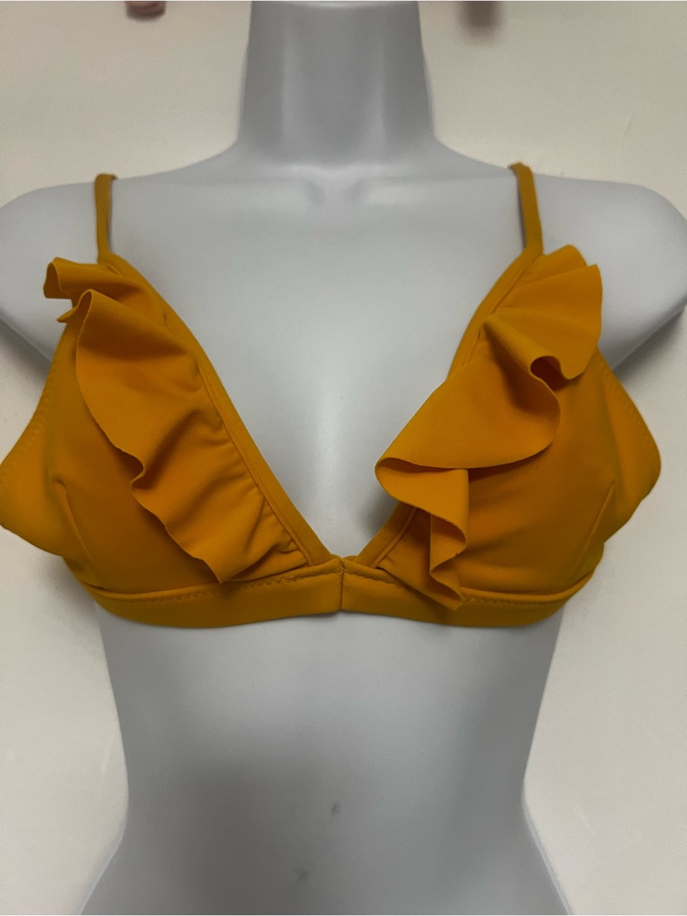 Kailani Ruffle Triangle Bikini Set - Mustard Yellow L - Picture 4 of 5